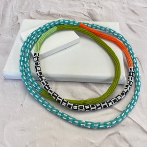 Infinity Necklace Lime & Turquoise Sublime