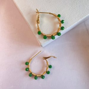 Retro Hoop in Apple Green (Gold)