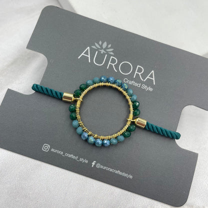 Aurora Crafted Style-Emerald Aurora Wristlet (Gold)-BRACELETS-Aurora Crafted Jewellery-
