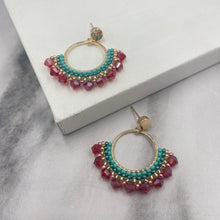 Load image into Gallery viewer, Small Frida in Aqua and Coral (Gold)
