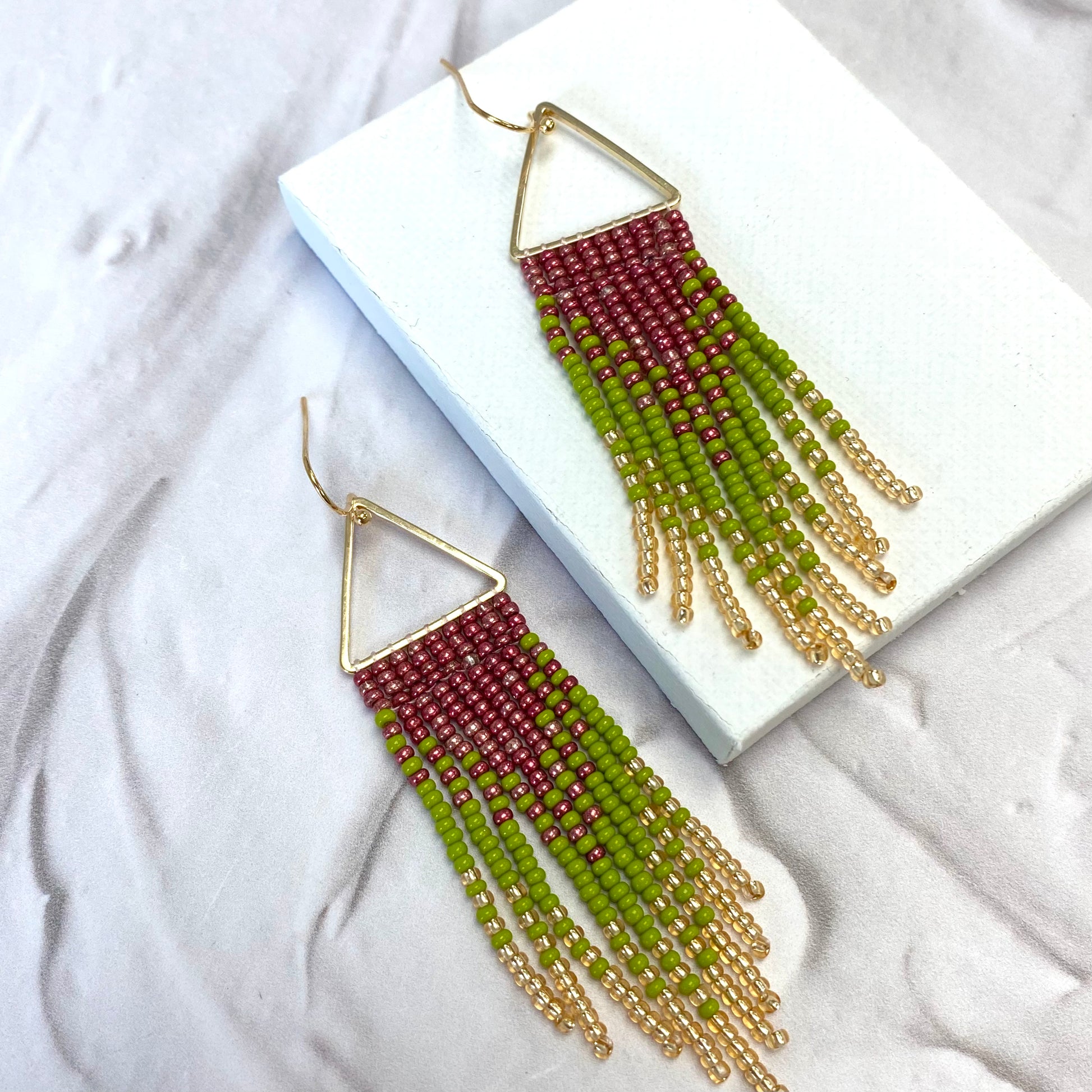 Aurora Crafted Style-Fig Shake Ombre Triangle (Gold)-Earrings-Aurora Crafted Jewellery-